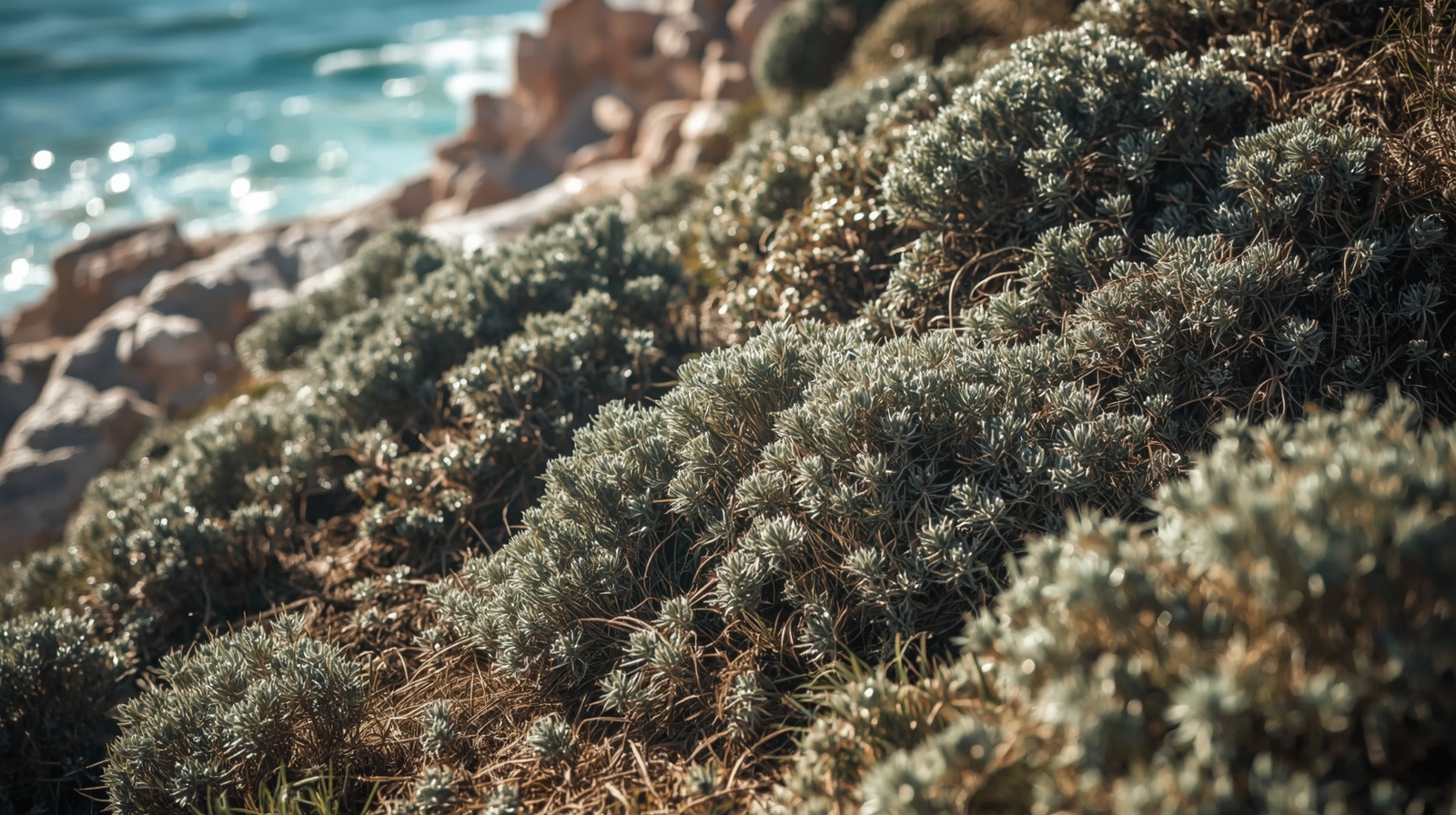 Established coastal planting between granite outcrops, Coles Bay
